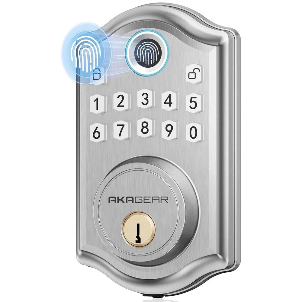 AkaGear DS10 Keyless Entry Door Lock with Door Knob, Fingerprint Door Lock